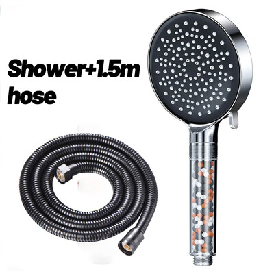 Cap de duș reglabil cu 6 moduri Accesorii portabile pentru precipitații cu economisire a apei Duș cu filtru de anioni Accesorii pentru baie cu panou mare