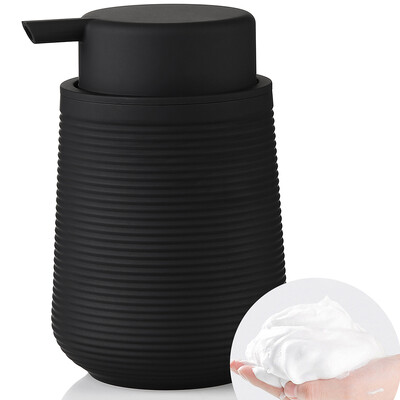 Putojantis muilo dozatorius vonios kambariui, virtuvės stalviršis – 11 uncijų, juoda juostelė – profesionalus putplasčio muilo dozatorius