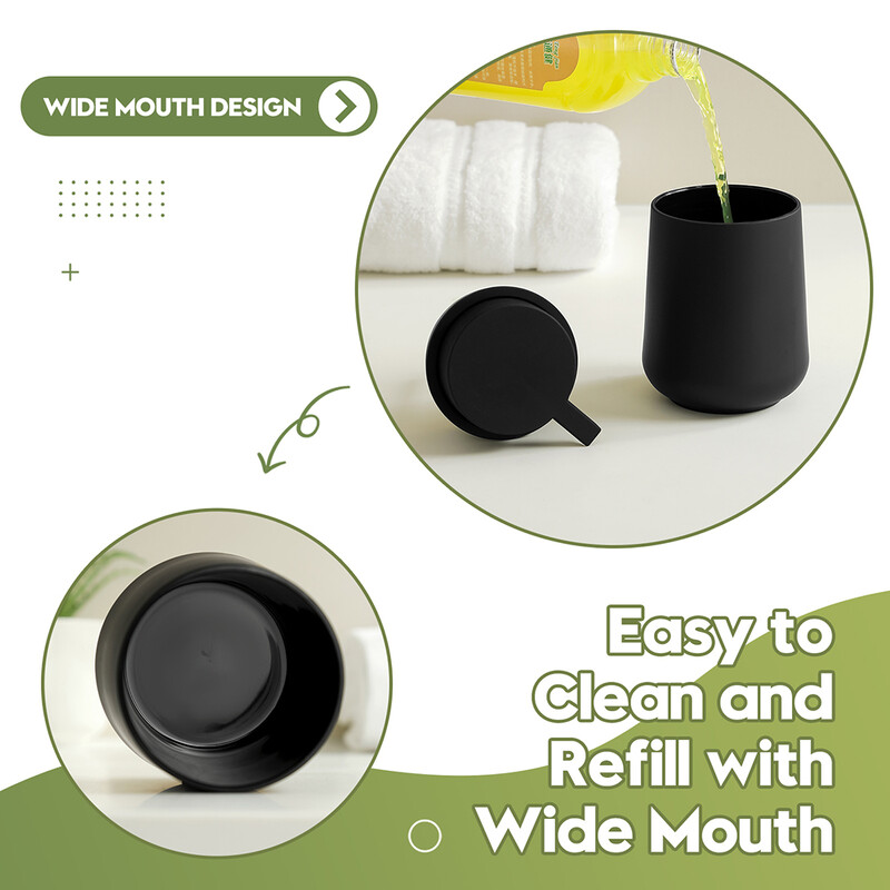 Putojantis muilo dozatorius vonios kambariui, virtuvės stalviršis – 11 uncijų, juoda juostelė – profesionalus putplasčio muilo dozatorius