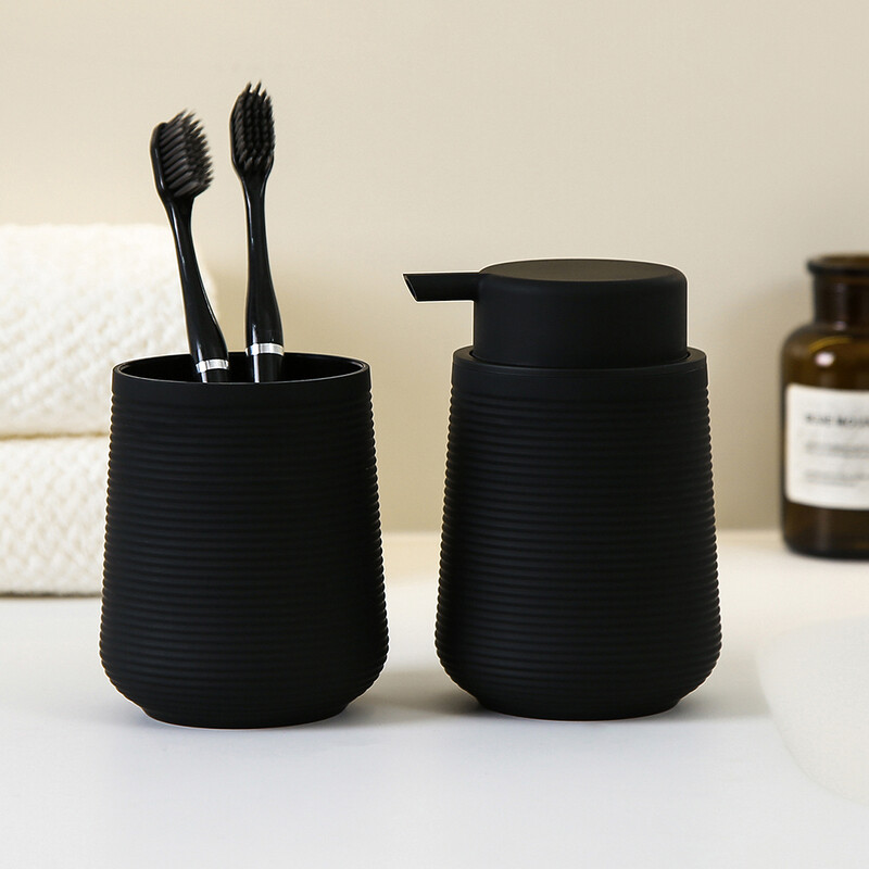 Putojantis muilo dozatorius vonios kambariui, virtuvės stalviršis – 11 uncijų, juoda juostelė – profesionalus putplasčio muilo dozatorius