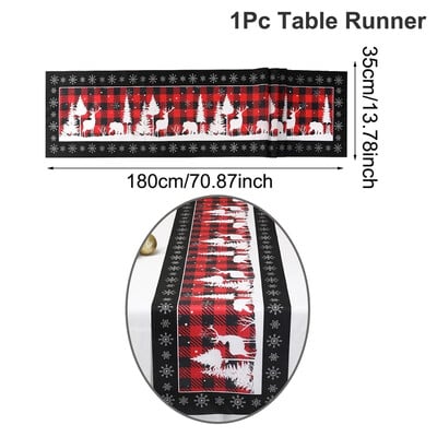 Akvarell szarvas hóember karácsonyi asztali futó, karácsonyi asztaldíszek otthonra 2024 karácsonyi asztali zászló Navidad Noel ajándékok
