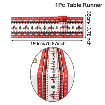 Akvarell szarvas hóember karácsonyi asztali futó, karácsonyi asztaldíszek otthonra 2024 karácsonyi asztali zászló Navidad Noel ajándékok