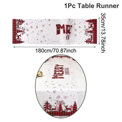 Akvarell szarvas hóember karácsonyi asztali futó, karácsonyi asztaldíszek otthonra 2024 karácsonyi asztali zászló Navidad Noel ajándékok