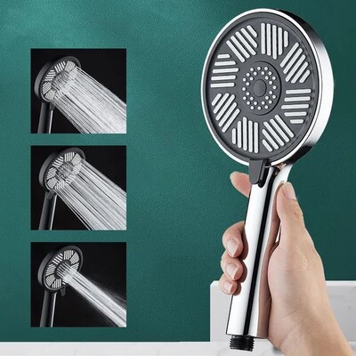 13 cm sprchová hlavica s veľkým panelom, vysokotlaková dažďová sprchová súprava, úsporná sprchová hlavica s 3 režimami, nastaviteľná sprchová hlavica, kúpeľňové doplnky