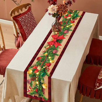 2024 Christmas Table Runner Καλά Χριστουγεννιάτικα Διακοσμητικά για το Σπίτι Τραπεζομάντηλο Navidad Noel Kerst Χριστουγεννιάτικα δώρα Πρωτοχρονιάς 2025 Natal