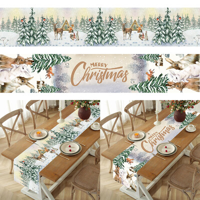 2024 Christmas Table Runner Весела Коледа Декорации за дома Покривка Navidad Noel Kerst Коледни подаръци Нова година 2025 Natal