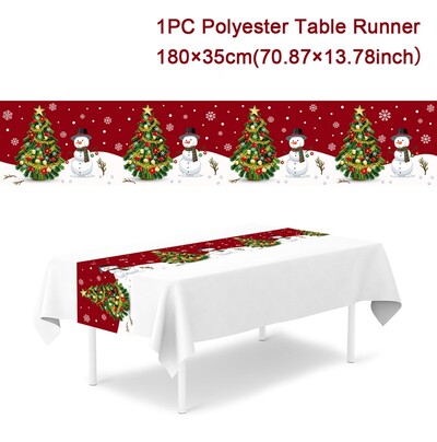 2024 Christmas Table Runner Весела Коледа Декорации за дома Покривка Navidad Noel Kerst Коледни подаръци Нова година 2025 Natal