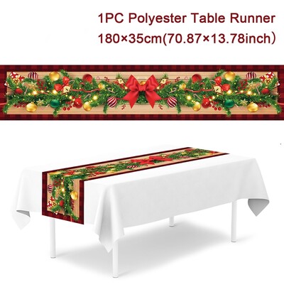 2024 Christmas Table Runner Весела Коледа Декорации за дома Покривка Navidad Noel Kerst Коледни подаръци Нова година 2025 Natal