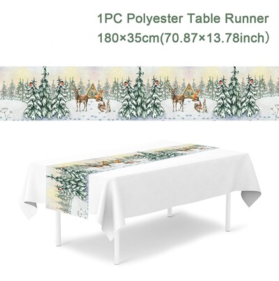 2024 Christmas Table Runner Весела Коледа Декорации за дома Покривка Navidad Noel Kerst Коледни подаръци Нова година 2025 Natal