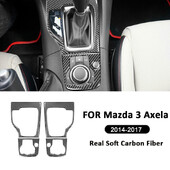 Szénszálas autós középkonzol A típusú sebességváltó panel díszkeret díszítő matrica Mazda 3 Axela 2014-2017 tartozékokhoz