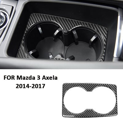 Szénszálas autós középkonzol vízpohártartó panel keret díszítő matrica Mazda 3 Axela 2014-2017 autótartozékokhoz