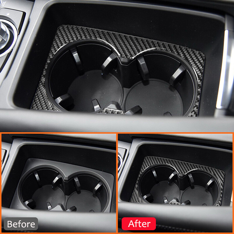 Szénszálas autós középkonzol vízpohártartó panel keret díszítő matrica Mazda 3 Axela 2014-2017 autótartozékokhoz