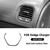 Dodge Charger 2015-2023 Carbon Fiber Car Co-Pilot gaisa kondicionētāja izvada rāmja apdares sloksnes apdares uzlīmei automašīnu daļām