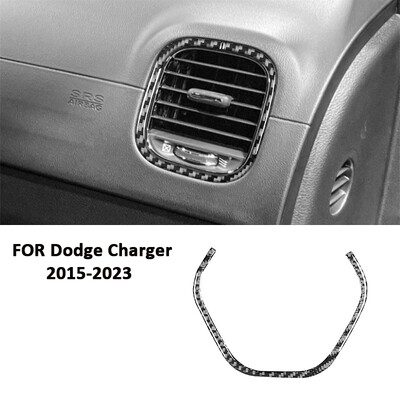 Dodge Charger 2015-2023 Carbon Fiber Car Co-Pilot gaisa kondicionētāja izvada rāmja apdares sloksnes apdares uzlīmei automašīnu daļām