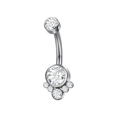 1vnt G23 titano bambos žiedas krištolo bambos auskarų vėrimas ombligo auskarų vėrimas pilvo žiedas seksualioms moterims kūno papuošalai 14G