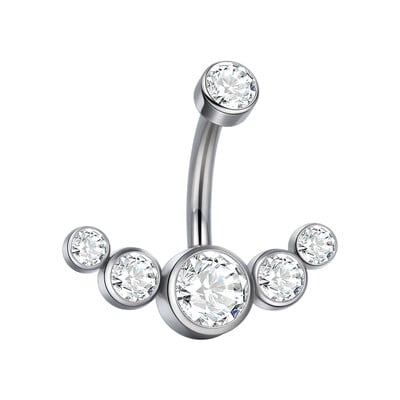 1vnt G23 titano bambos žiedas krištolo bambos auskarų vėrimas ombligo auskarų vėrimas pilvo žiedas seksualioms moterims kūno papuošalai 14G