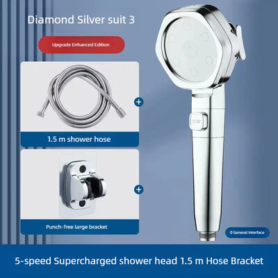 Aukšto slėgio dušo galvutė Vandenį taupanti 4 režimai Dušo galvutės Reguliuojamos vienu klavišu vandens masažo purkštuvas Vonios kambario priedai