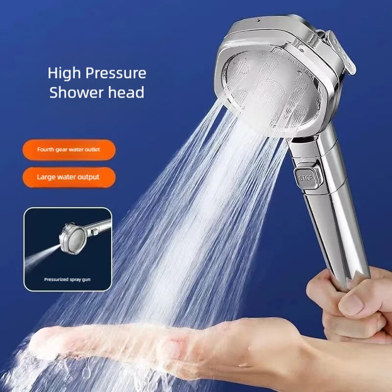 Aukšto slėgio dušo galvutė Vandenį taupanti 4 režimai Dušo galvutės Reguliuojamos vienu klavišu vandens masažo purkštuvas Vonios kambario priedai