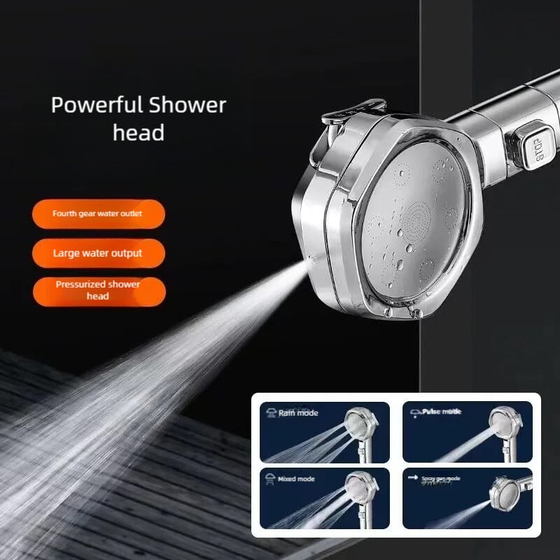 Aukšto slėgio dušo galvutė Vandenį taupanti 4 režimai Dušo galvutės Reguliuojamos vienu klavišu vandens masažo purkštuvas Vonios kambario priedai