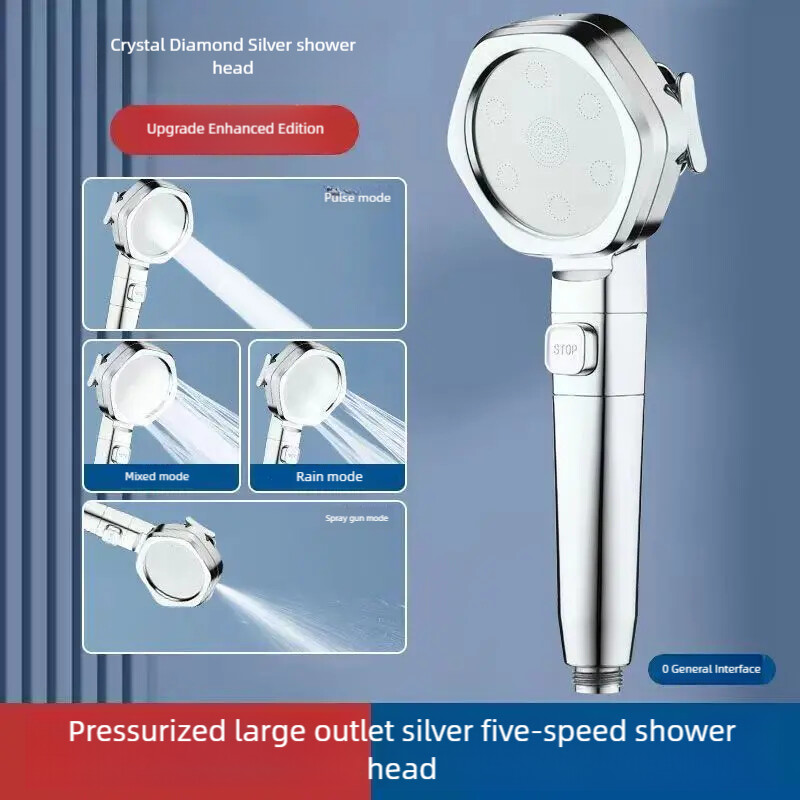 Aukšto slėgio dušo galvutė Vandenį taupanti 4 režimai Dušo galvutės Reguliuojamos vienu klavišu vandens masažo purkštuvas Vonios kambario priedai