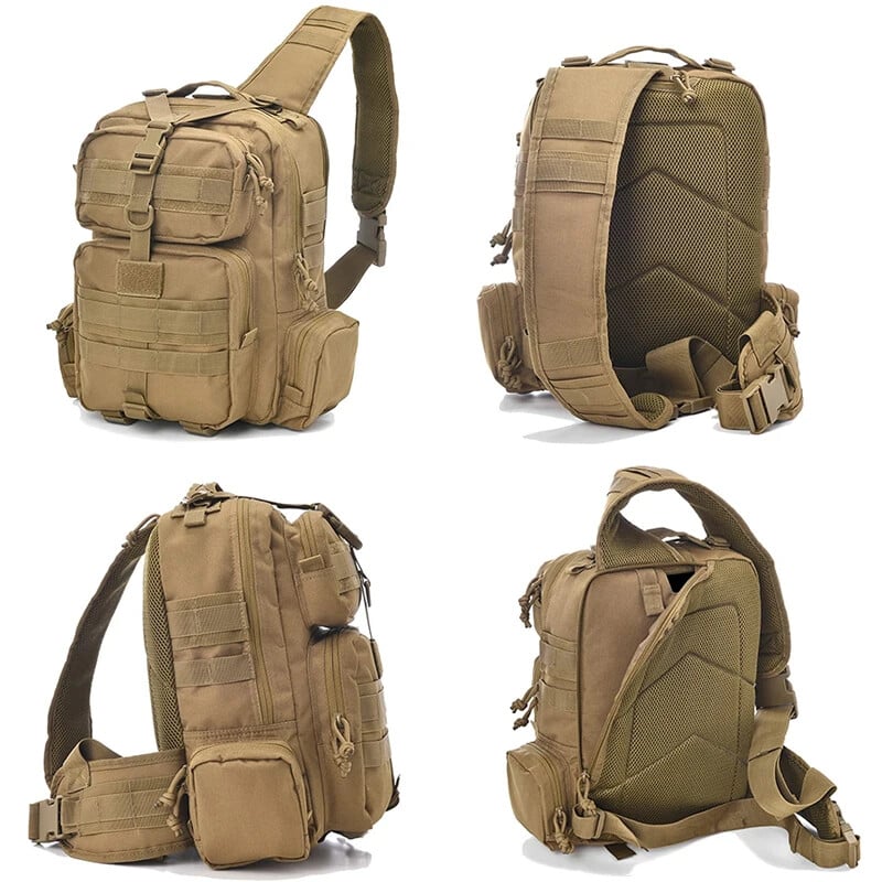 Tac Sling Bag, batoh cez rameno, útočná taška R-ange, poľovnícke príslušenstvo, puzdro na pištoľ, EDC turistický kempingový batoh, čierny
