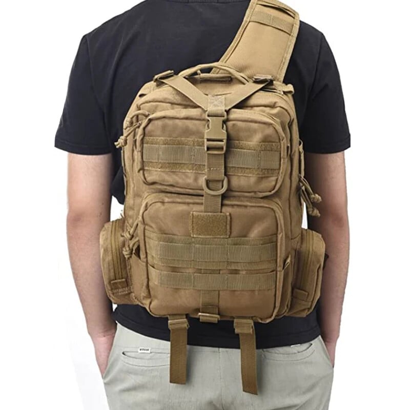 Tac Sling Bag, batoh cez rameno, útočná taška R-ange, poľovnícke príslušenstvo, puzdro na pištoľ, EDC turistický kempingový batoh, čierny