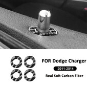 Oglekļa šķiedras automašīnas iekšējo durvju aizbīdņa pacēlāja vāka slēdzenes skrūve pogas rāmja dekorēšanas uzlīme Dodge Charger 2011-2014 auto detaļām