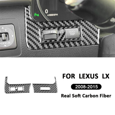 2GAB Lexus LX 2008-2015 oglekļa šķiedras auto instrumentu paneļa kreisās labās pogas pogas vāka rāmja apdares interjera uzlīme