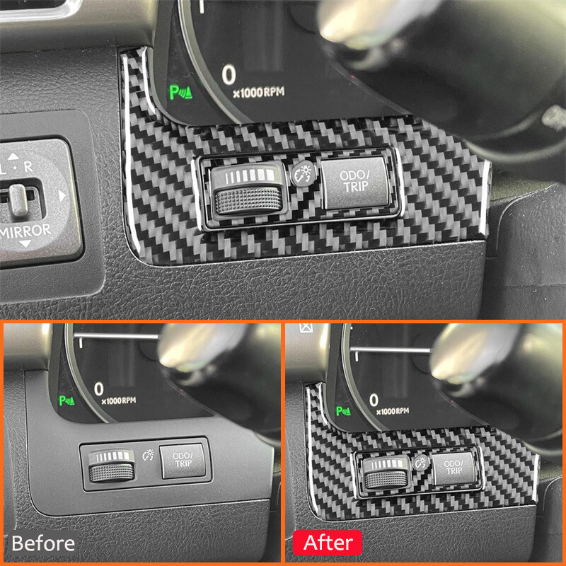 2 TK Lexus LX 2008-2015 süsinikkiust auto armatuurlaua vasaku parema nupu nupu kaane raami sisekujunduskleebis