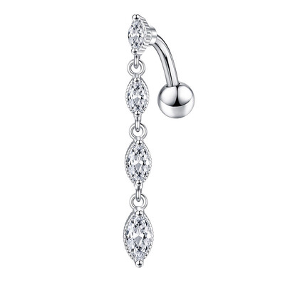 G23Titan dugi kristalni privjesak Viseće prstenje za pupak Ženski modni nakit 14G titanijski obrnuti zakrivljeni uteg piercing za pupak