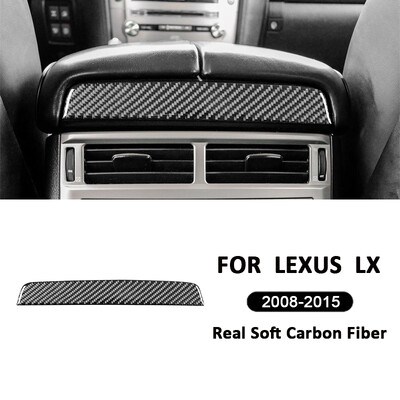 Lexus LX 2008-2015 Carbon Fiber Automotive Aizmugures centra gaisa izplūdes atveres augšējā paneļa glabāšanas kastes vāka apdares interjera uzlīme