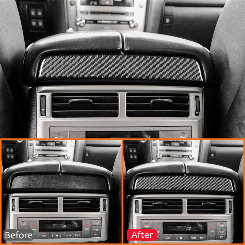 Skirtas Lexus LX 2008–2015 anglies pluošto automobilių galinio vidurio oro išleidimo angos viršutinio skydo saugojimo dėžutės dangčio interjero dekoravimo lipdukas