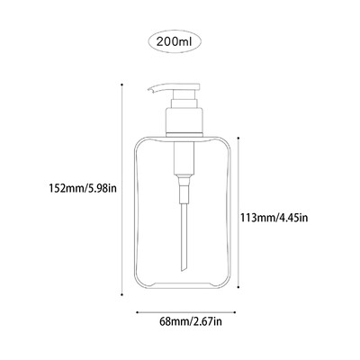 Dozator pătrat transparent de săpun Flacon de loțiune de blat cu pompă Dozator de săpun lichid pentru loțiune de baie, reîncărcabil Emp