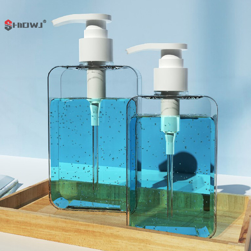 Dozator pătrat transparent de săpun Flacon de loțiune de blat cu pompă Dozator de săpun lichid pentru loțiune de baie, reîncărcabil Emp