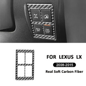 Lexus LX 2008-2015 piederumi Carbon Fiber Auto Driver Labās puses vadības paneļa pogas Vāka apdare Salona uzlīme