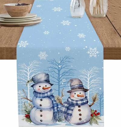 Om de zăpadă de Crăciun Ramă de copac din pădure Afecțiuni de masă din in Decor pentru nuntă Afecțiuni de masă de iarnă de Crăciun Decorațiuni de Crăciun