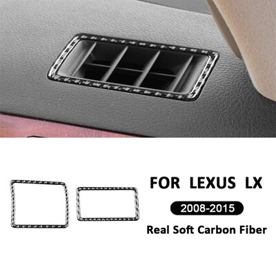 2GAB Lexus LX 2008-2015 Carbon Fiber Automotive Interjera paneļa paneļa kreisā labā gaisa izvada rāmja dekorēšanas uzlīmes