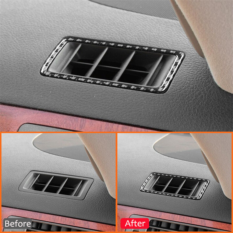 2 TK Lexus LX 2008–2015 süsinikkiust autode sisemise armatuurlaua paneeli vasaku parema õhu väljalaskeava raami kaunistuskleebised