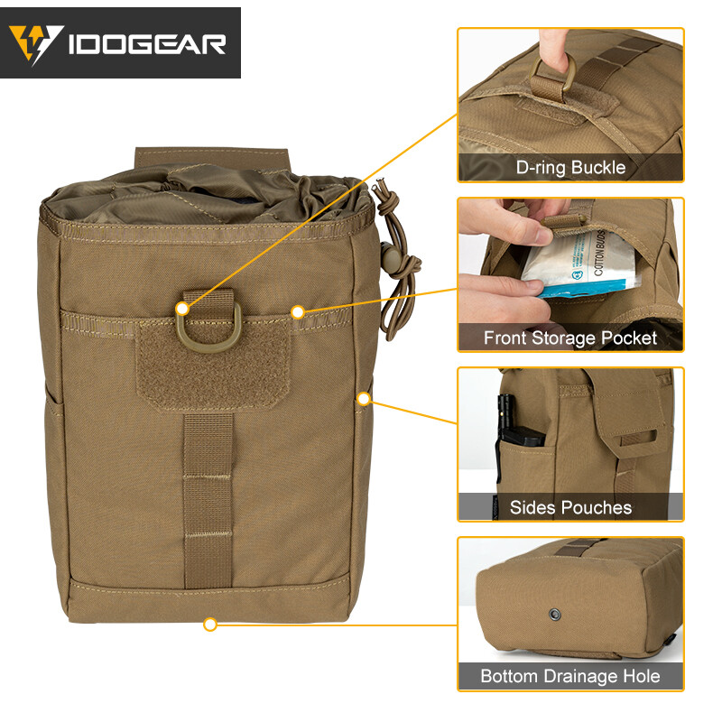 IDOGEAR Tactical összecsukható újrahasznosító táska kidobótasak MOLLE Drop Pouch 3577
