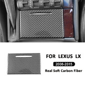 Lexus LX 2008-2015 Carbon Fiber Automotive Interjera Centrālās konsoles glabāšanas kastes paneļa vāka modifikācijas dekorācijas uzlīme