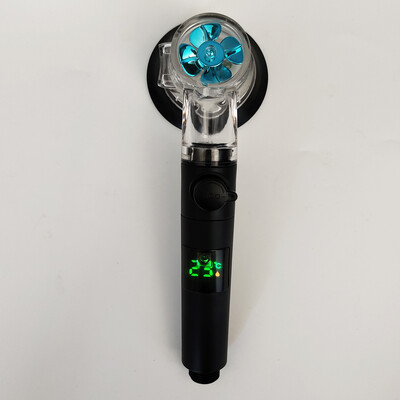 Temperatură Afișaj digital Cap de duș Negru 3 moduri Duză de pulverizare de înaltă presiune Duș sub presiune Ploaie Accesorii pentru baie