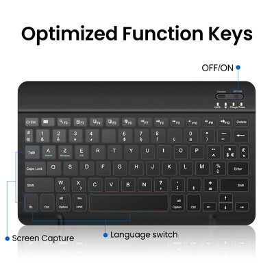 Mini Bluetooth billentyűzet Vezeték nélküli orosz billentyűzet táblagép spanyol újratölthető billentyűzet táblagéphez ipad mobiltelefon laptop