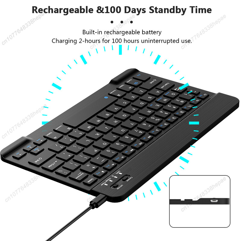 Mini Bluetooth billentyűzet Vezeték nélküli orosz billentyűzet táblagép spanyol újratölthető billentyűzet táblagéphez ipad mobiltelefon laptop