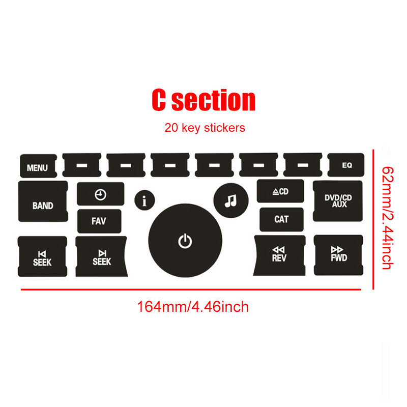 Automobilio radijo prietaisų skydelio valdymo mygtuko remonto lipdukai Dekoratyvinis lipdukas A/C mygtuko lipdukas GM Chevrolet priedo interjero dekoras