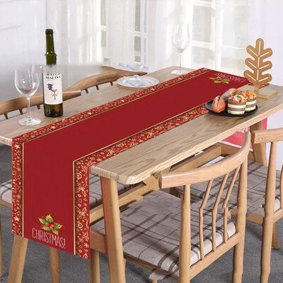 35cm*180cm Πολυεστέρας χριστουγεννιάτικη γιρλάντα Τραπέζι Runner ,Farmhouse Christmas Berries Pinecones Τραπέζι δρομέας για Διακόσμηση τραπεζιού κομοδίνας