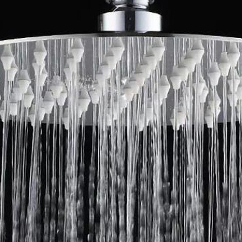 Ruudukujuline ümmargune roostevaba teras Üliõhuke juga vihma suur dušipea, surve all olevad vannitoatarvikud