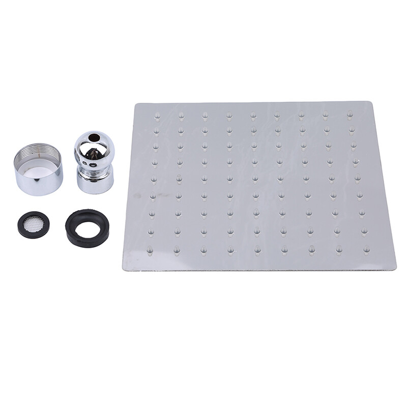 Ruudukujuline ümmargune roostevaba teras Üliõhuke juga vihma suur dušipea, surve all olevad vannitoatarvikud