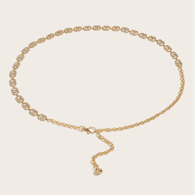 Novi modni Ins Wind Rhinestones Metalni lanac za tanak struk Svestrani dodaci za haljine Trendy Remen Visokokvalitetni Rhinestones Blještavi