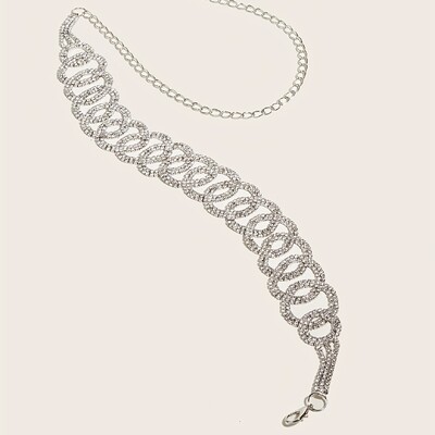 Esküvői teljes strassz kör dekor öv dupla kör derék üreges fém derékláncok Beach