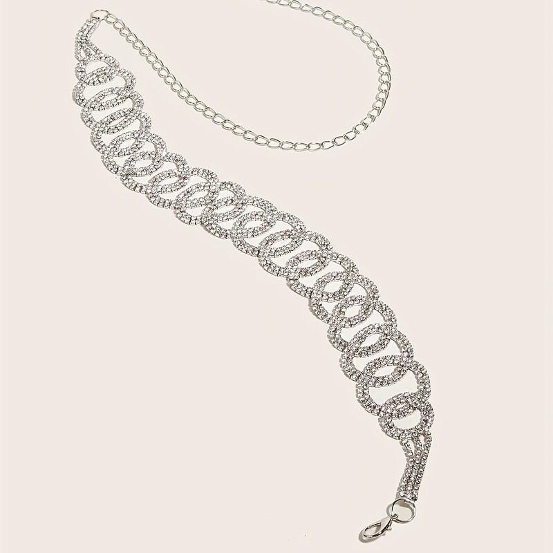 Esküvői teljes strassz kör dekor öv dupla kör derék üreges fém derékláncok Beach